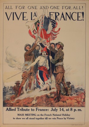 Vive La France Original Vintage Poster